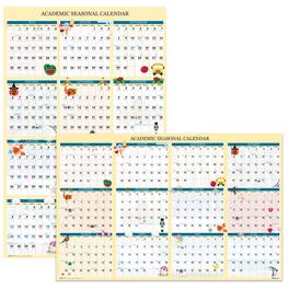 House of Doolittle - Recycled Academic Seasonal Laminated Wall Calendar, Illustrated Seasons, 24 x 37, 12-Month (July to June), 2025 to 2026
