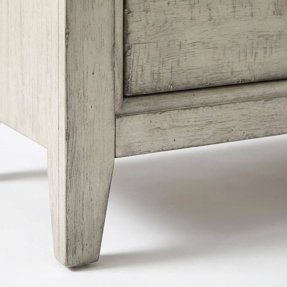 Left. Starlight Canyon Home - White Finish Nightstand with Charging Station and Weathered Linen Touch - White.