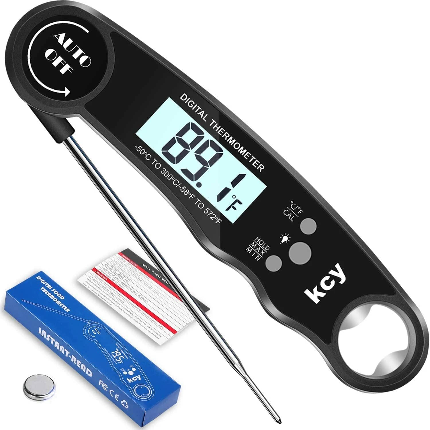Maison - Digital Instant-Read Meat Thermometer for Cooking & Grilling - Air Fryer Probe BBQ - Black