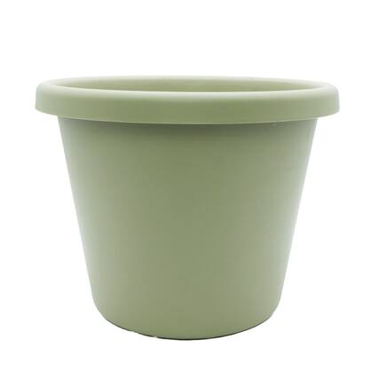Front. The HC Companies - The HC Companies 14 Inch Round Classic Planter, Plastic Plant Pot, Seafoam Green.