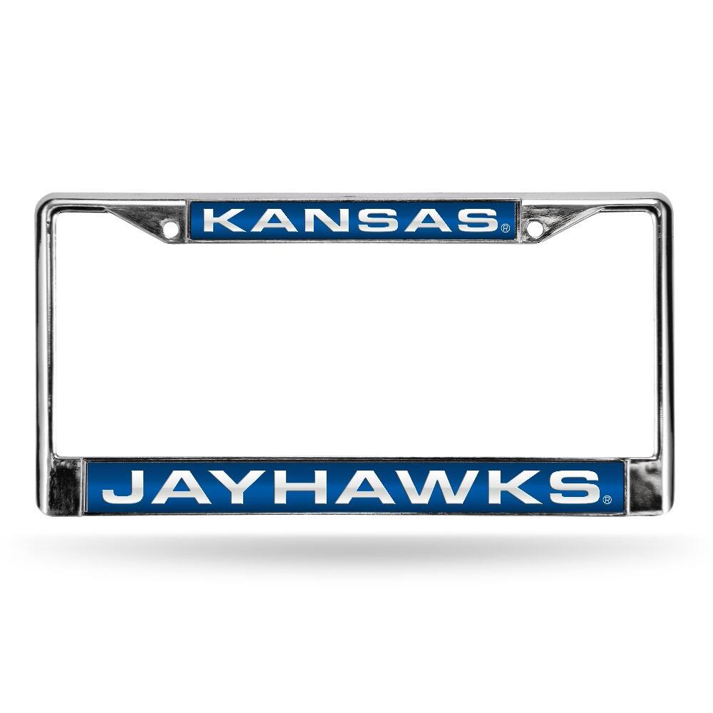 Kansas Jayhawks Chrome Metal Laser Cut License Plate Frame
