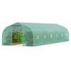 Front. VEVOR - Walk-in Tunnel Greenhouse, 29.5x9.8x6.6 ft Hoop House Greenhouse Tunnel, Peaked Roof Plant Hot House - Green.