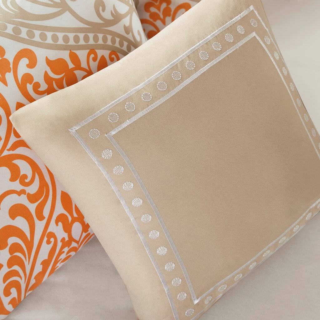 Alt View 2. Gracie Mills - Gracie Mills Nichole Chic Damask Print Comforter Set - Orange.