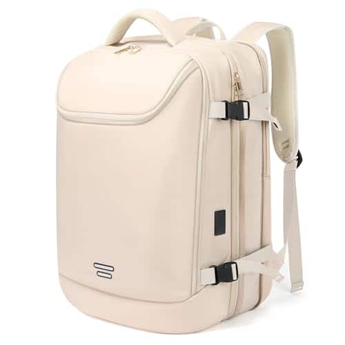 Pacoar Cade - Travel Backpack For Women 50l Extra Large Capacity With Usb Charging Port Expandable 17.3 Inch Laptop Mochila Flight - Beige-50l(5-7days Travel)
