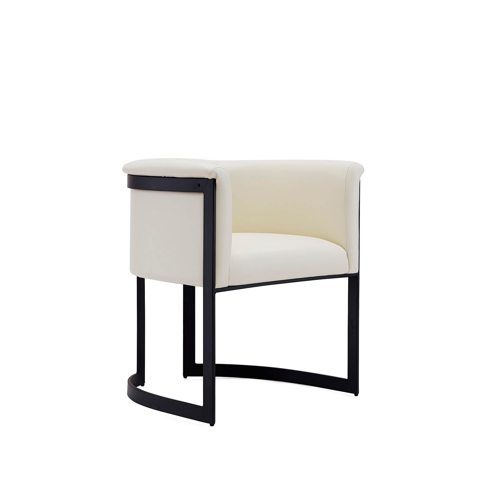 Back. Manhattan Comfort - Corso Modern Metal Vegan Leather Dining Chair - Cream.