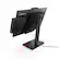 Lenovo has a monitor that is black and has a stand that is black and red.