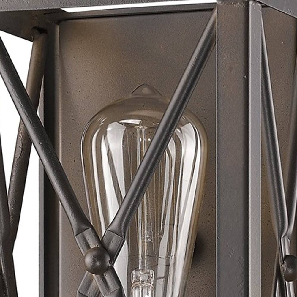 Left. Hivvago - Hivvago Antique Bronze Metal Geometric Wall Light - Brown.