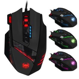 HM 1810 - Professiona Gaming Mouse Buttons Weight Tuning High Precision Multi-modes Backlit Design Optical Mice Pc - Wired - Default