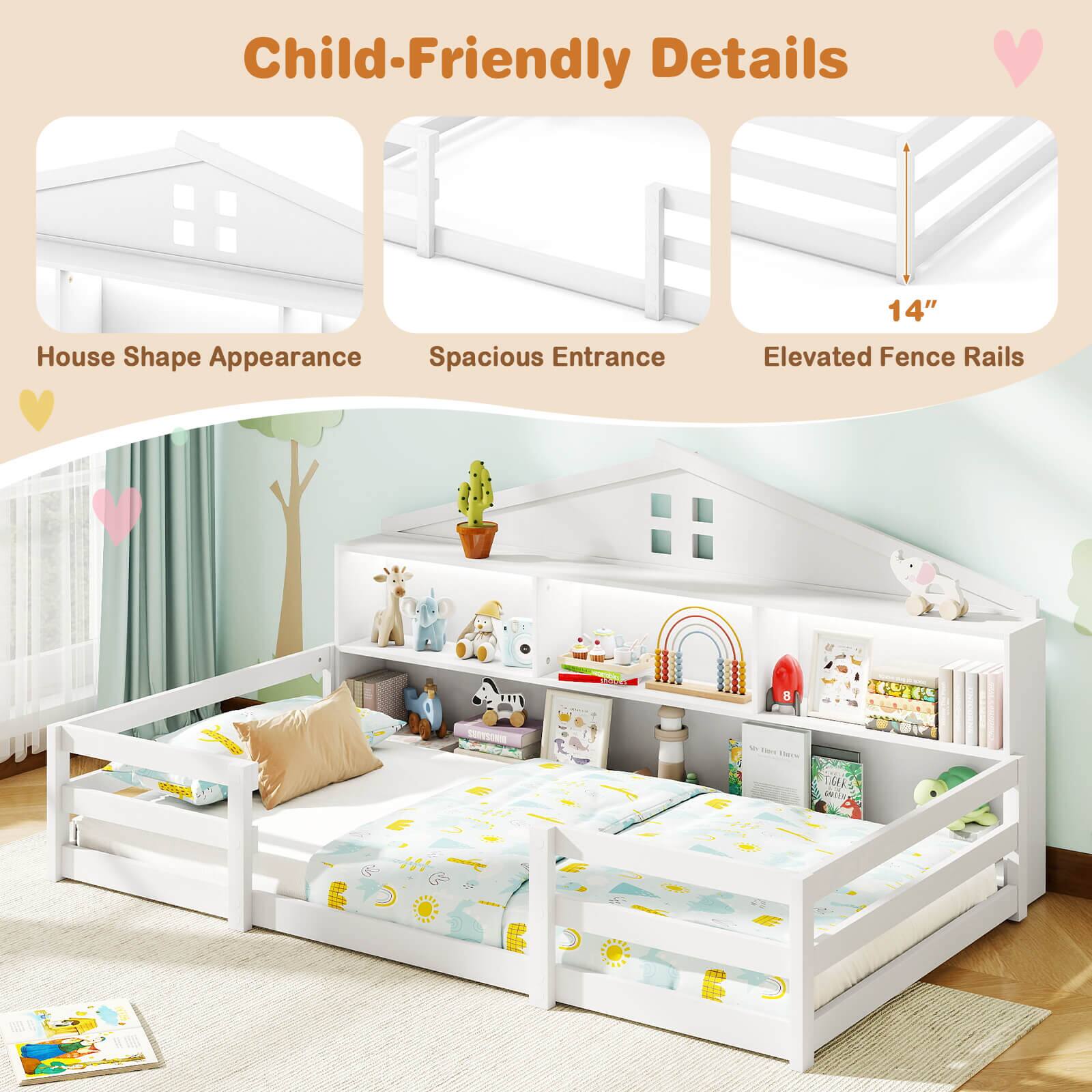 Child-Friendly Details

- House Shape Appearance
- Spacious Entrance
- Elevated Fence Rails (14")