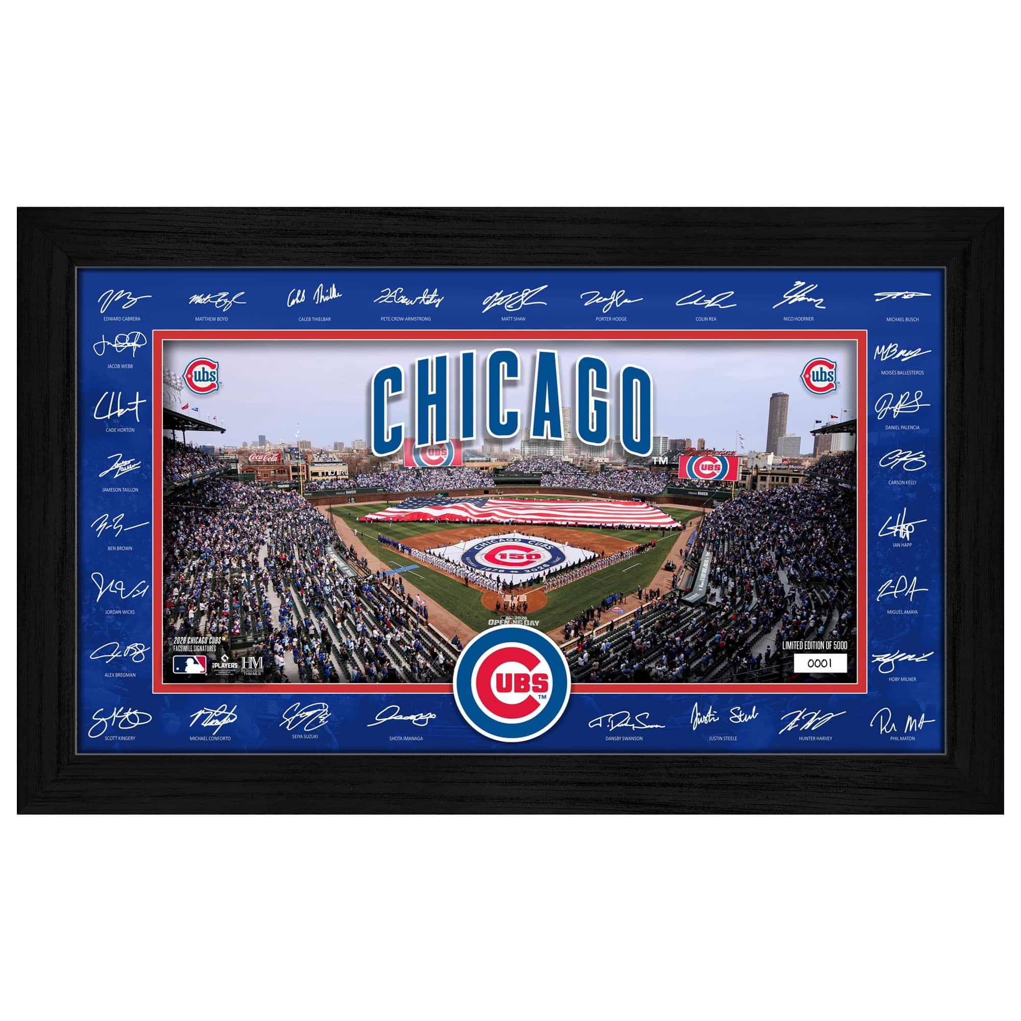 "Highland Mint - Chicago Cubs 12"" x 20"" 2026 Signature Field Photograph - Facsimile Signatures - Multicolor" price history on PriceWatchPro