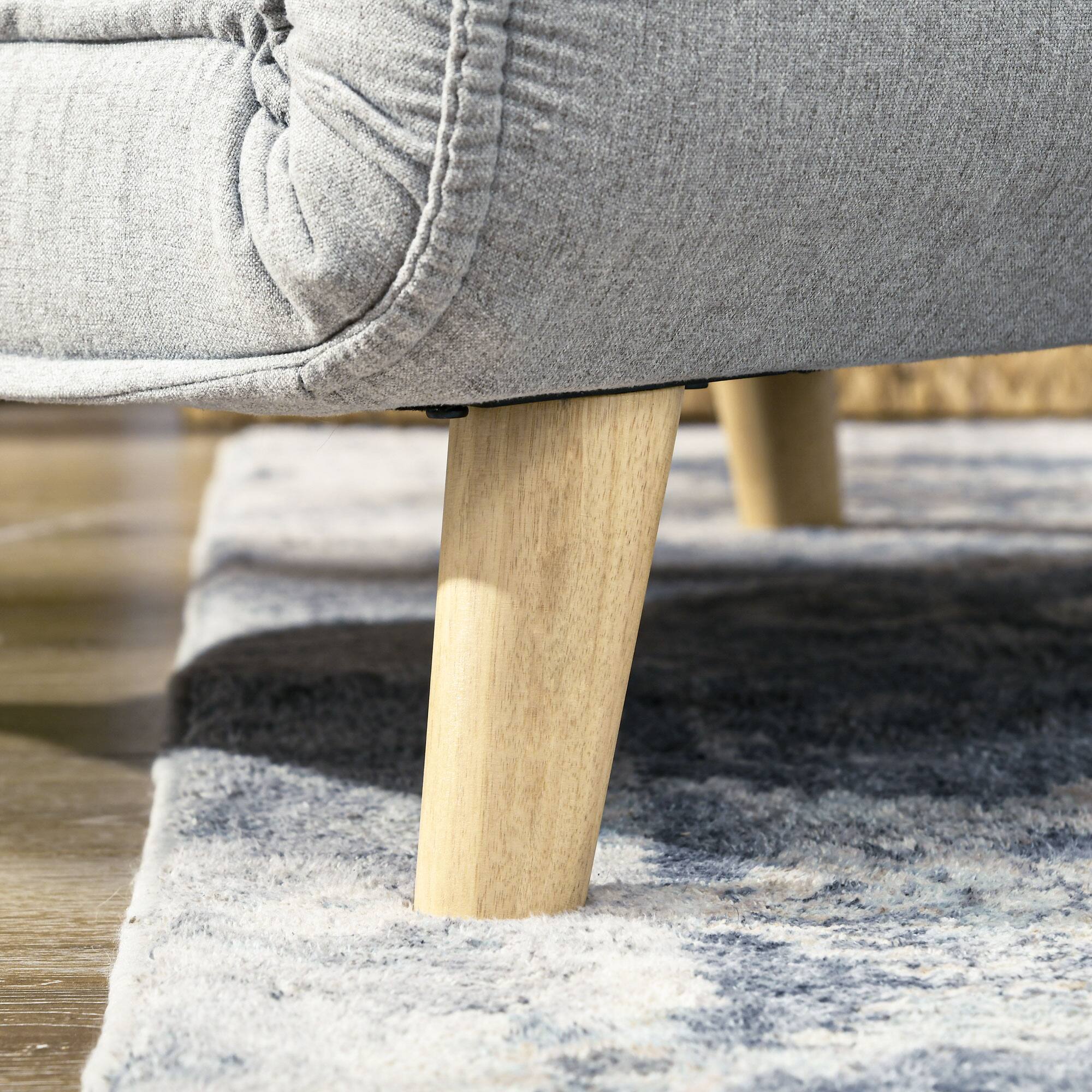 Alt View 7. Homcom - Convertible Chair Bed, 2-in-1 Multi-Functional Sofa Bed with Adjustable Backrest - Gray.