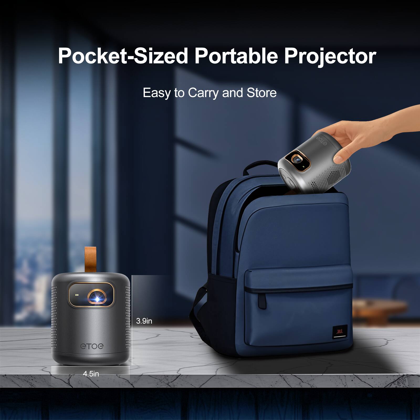 Pocket-Sized Portable Projector
Easy to Carry and Store
2015 - 33233844420
3.9in
4.5in