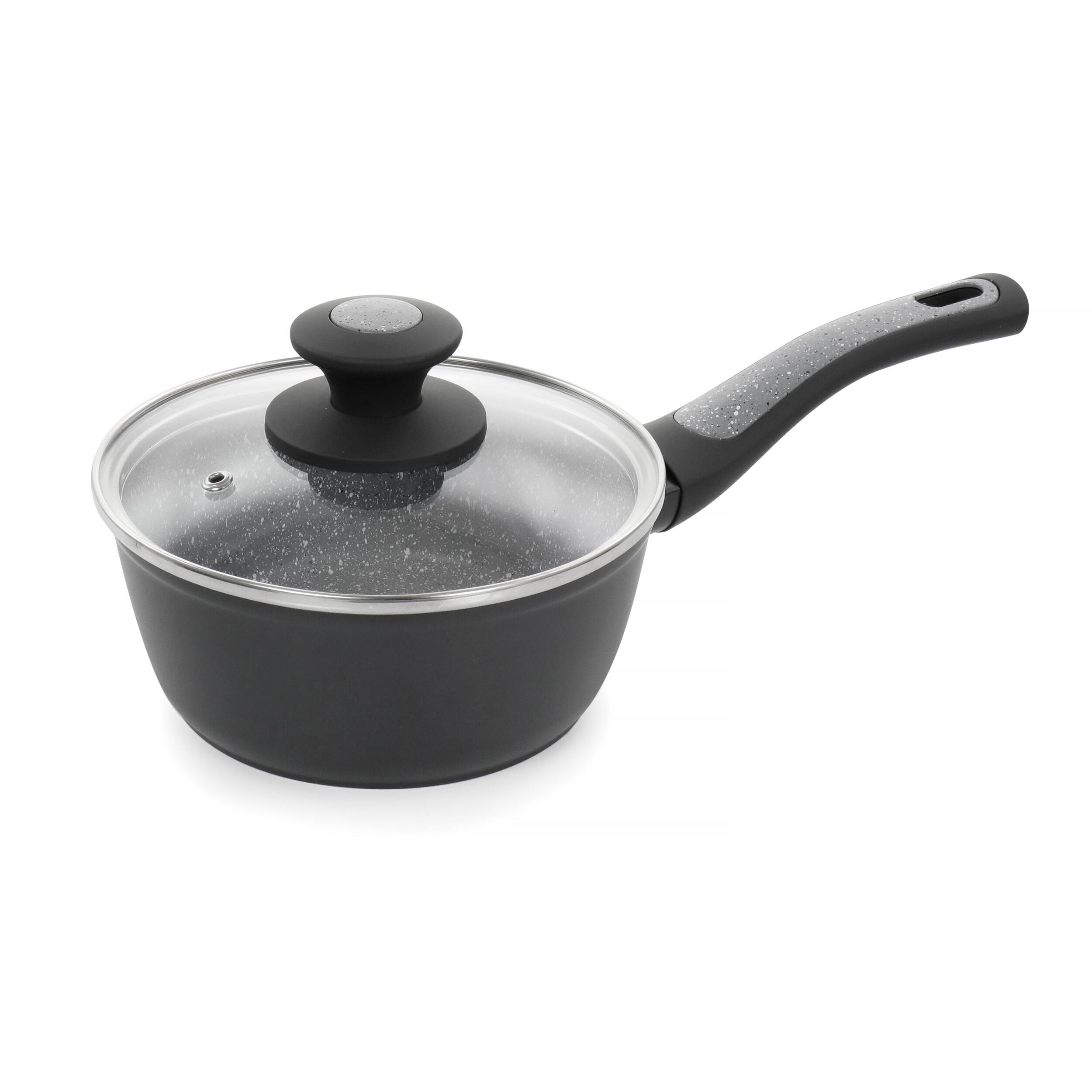 Alt View 4. Oster - Oster 10 Piece Non Stick Aluminum Cookware Set in Black and Grey Speckle - Black.