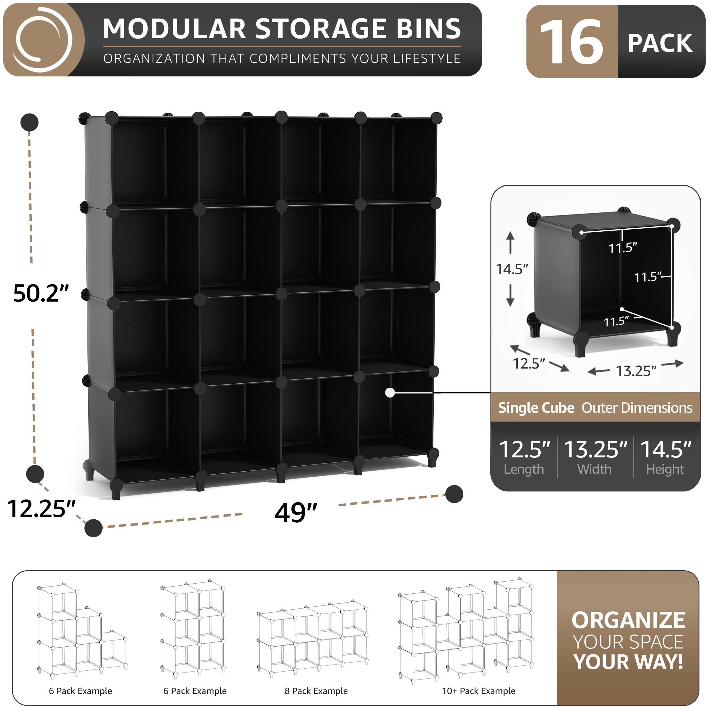 ベビータンス Sorbus 16 Cube Storage Organizer –Waterproof Cubby Shelf Closet