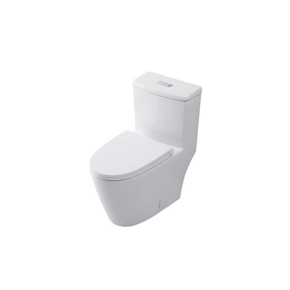 Left. Elegant Kitchen and Bath - Winslet One-piece elongated Toilet 28x16x29 in White - White.