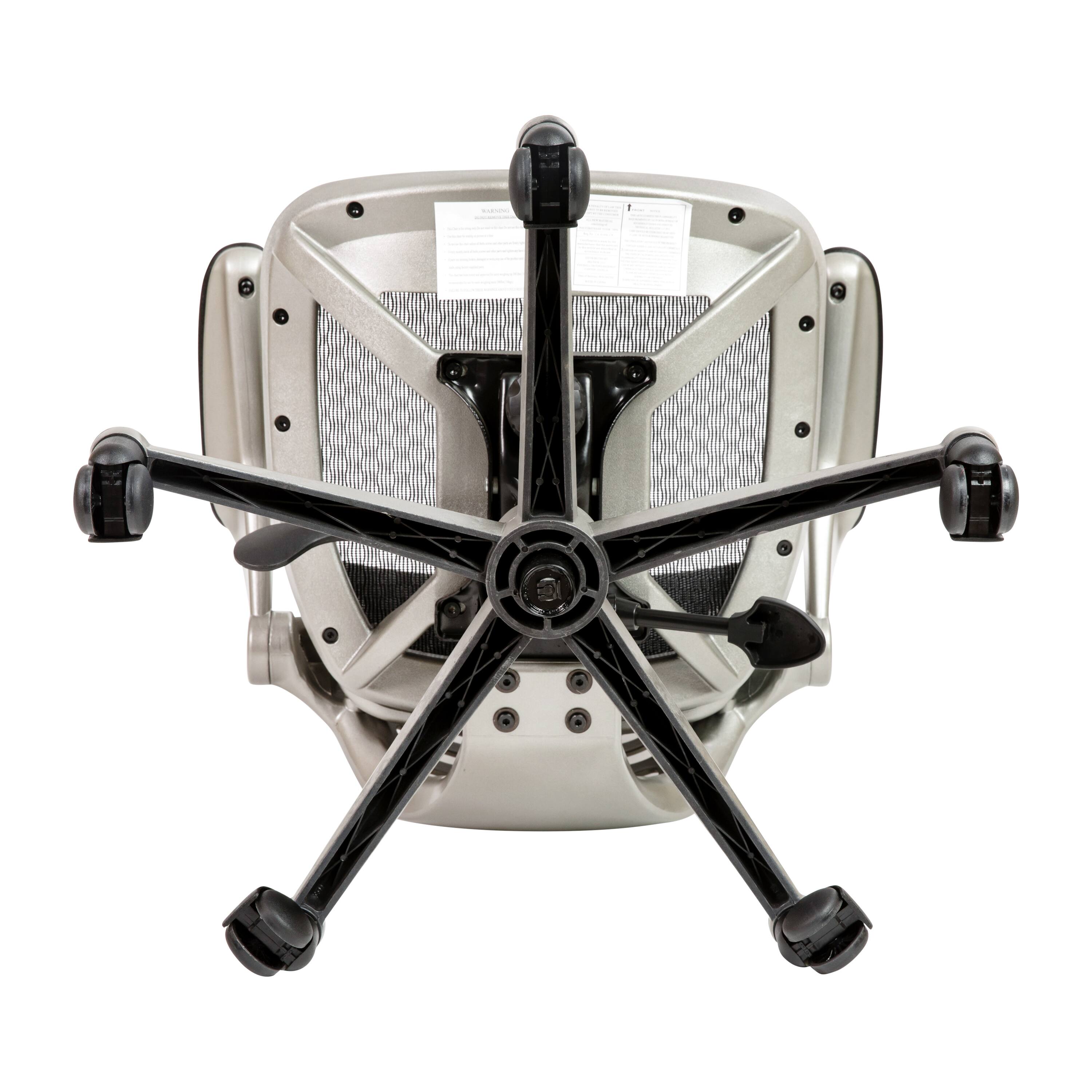 Alt View 9. Emma + Oliver - Mid-Back Transparent Mesh Drafting Chair with Flip-Up Arms - Gray Mesh/White Frame.