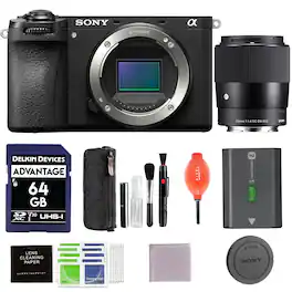 Sony - Alpha a6700 Mirrorless Camera Body Bundle with Sigma 23mm F1.4 DC DN Lens + 64GB Memory Card + More
