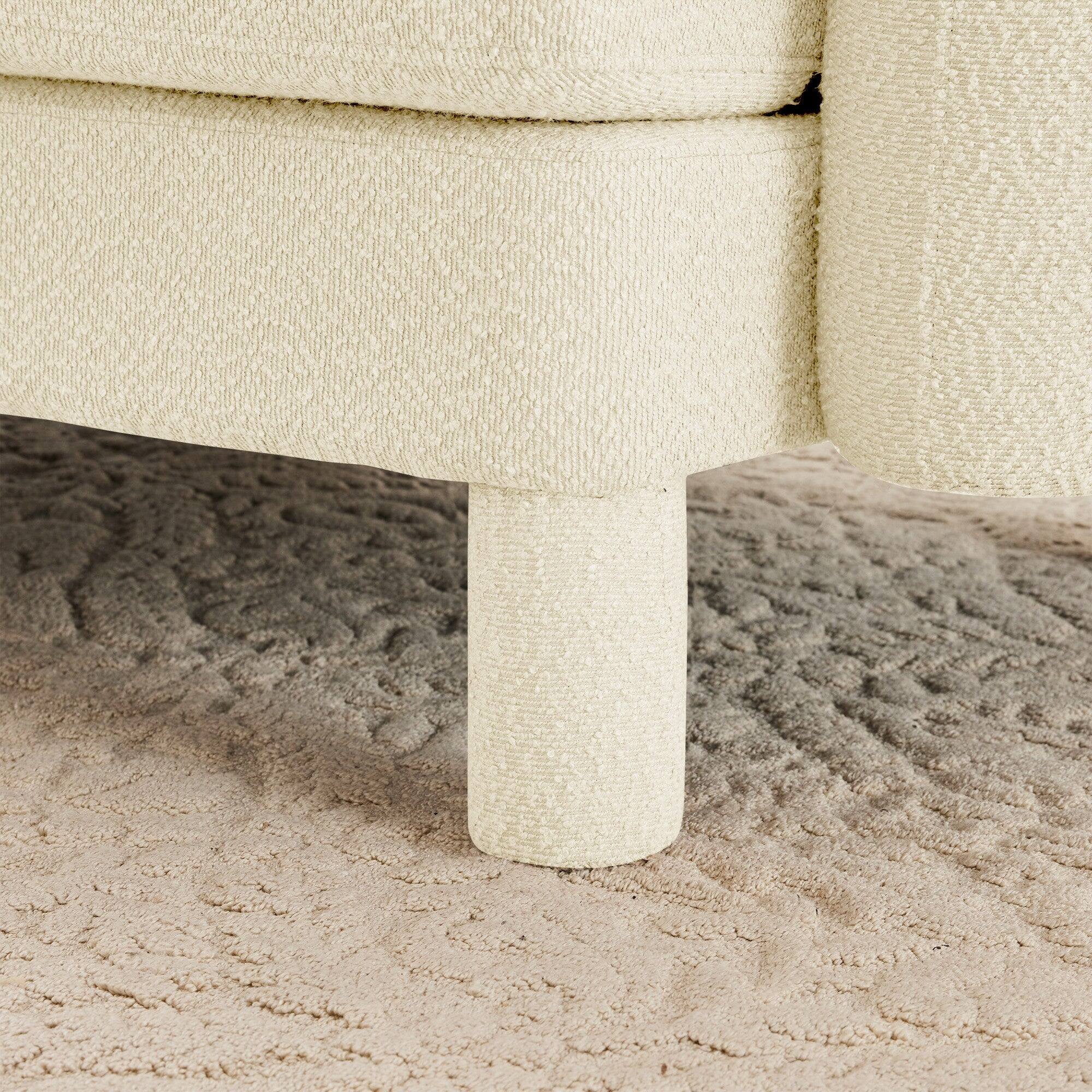 Alt View 5. Boyel Living - Boucle Fabric 2 Seat Sectional Loveseat Sofa - Beige.