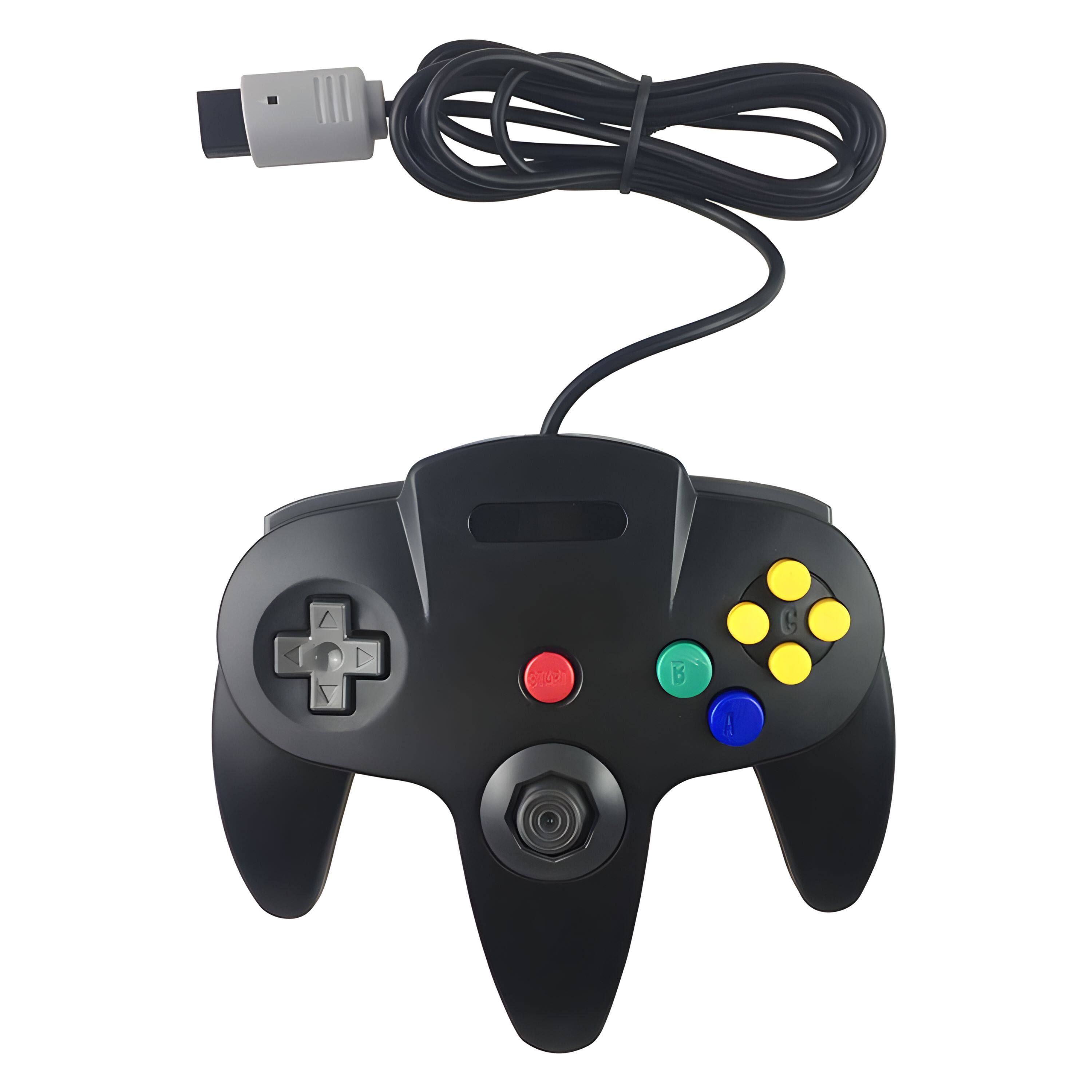 Front. Kitcheniva - Wired Controller Joystick For Nintendo 64 N64 Video Game Console - Black.