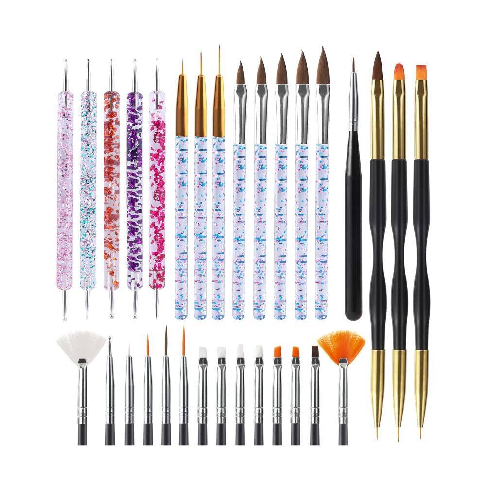 Front. Beauty Hub Ecommerce - 31 Pieces Nail Art Brushes - Multicolor.