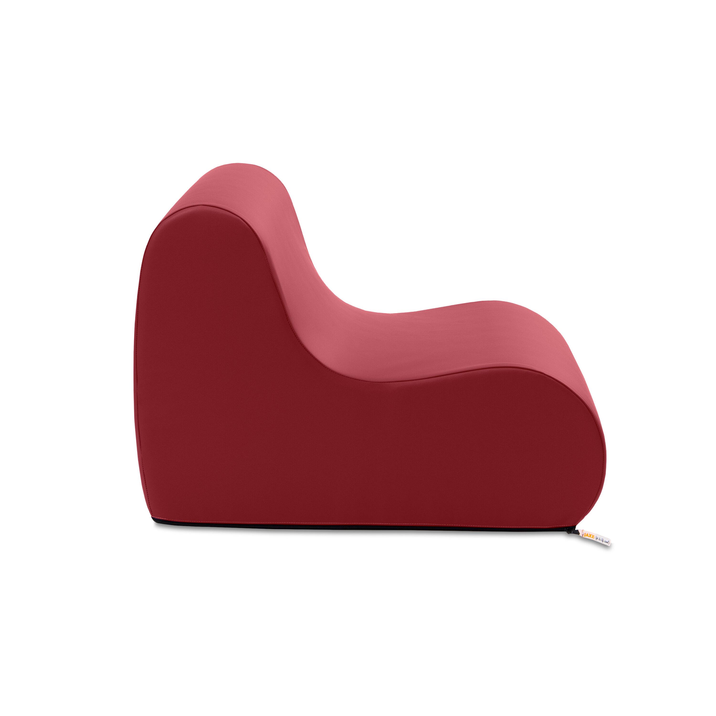 Angle. Jaxx - Jaxx Midtown Small Classroom Soft Foam Chair - Premium Vinyl Cover, Claret Dark Red - Claret Dark Red.