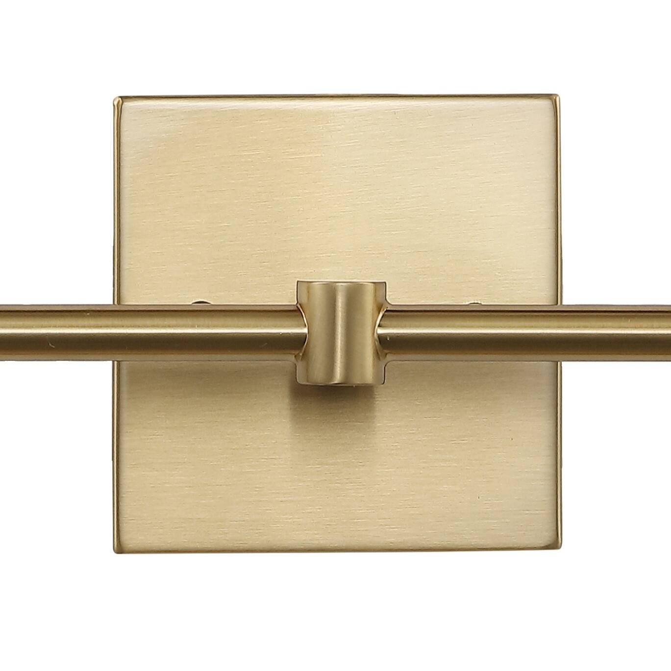 Alt View 5. Jonathan Y - Cato 13.5" 2-Light Modern Farmhouse Iron/Glass LED Vanity, Brass Gold/Clear - Brass Gold.
