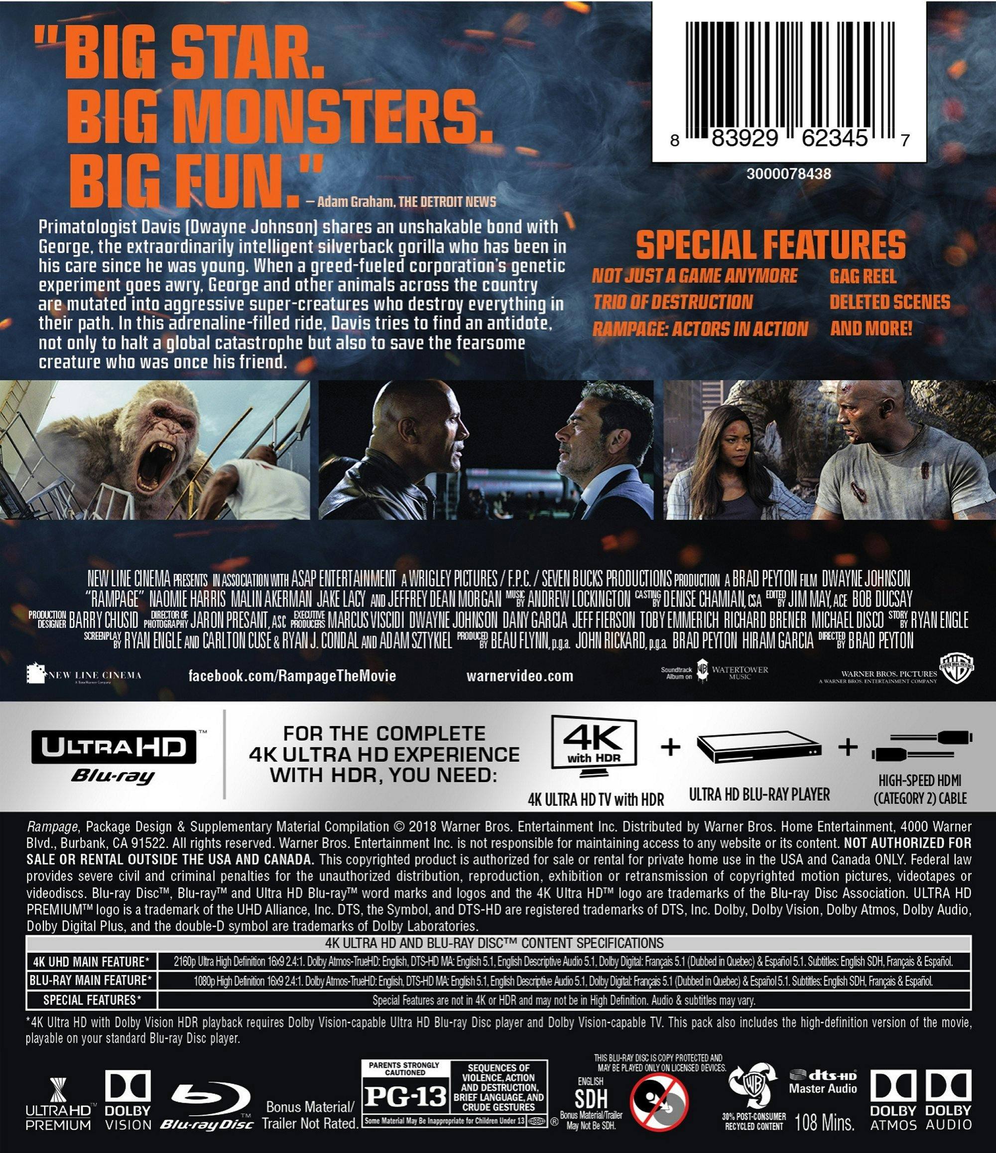 Back. Rampage   - 4K Blu-Ray.