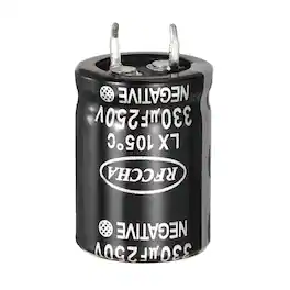 Unique Bargains - 250V 330uF Snap-in Electrolytic Capacitor, 2 Pin, 30.5x22mm, for Audio/Filter/Appliances - Black