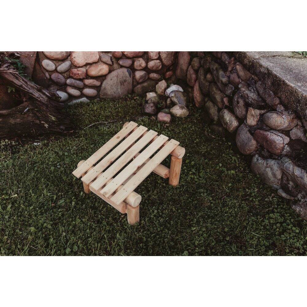 Alt View 3. Contoured Comfort - Cedar Log Slanted Ottoman - Brown.