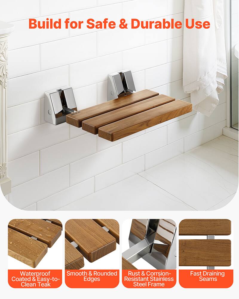 Build for Safe & Durable Use

- Waterproof Coated & Easy-to-Clean Teak
- Smooth & Rounded Edges
- Rust & Corrosion-Resistant Stainless Steel Frame
- Fast Draining Seams