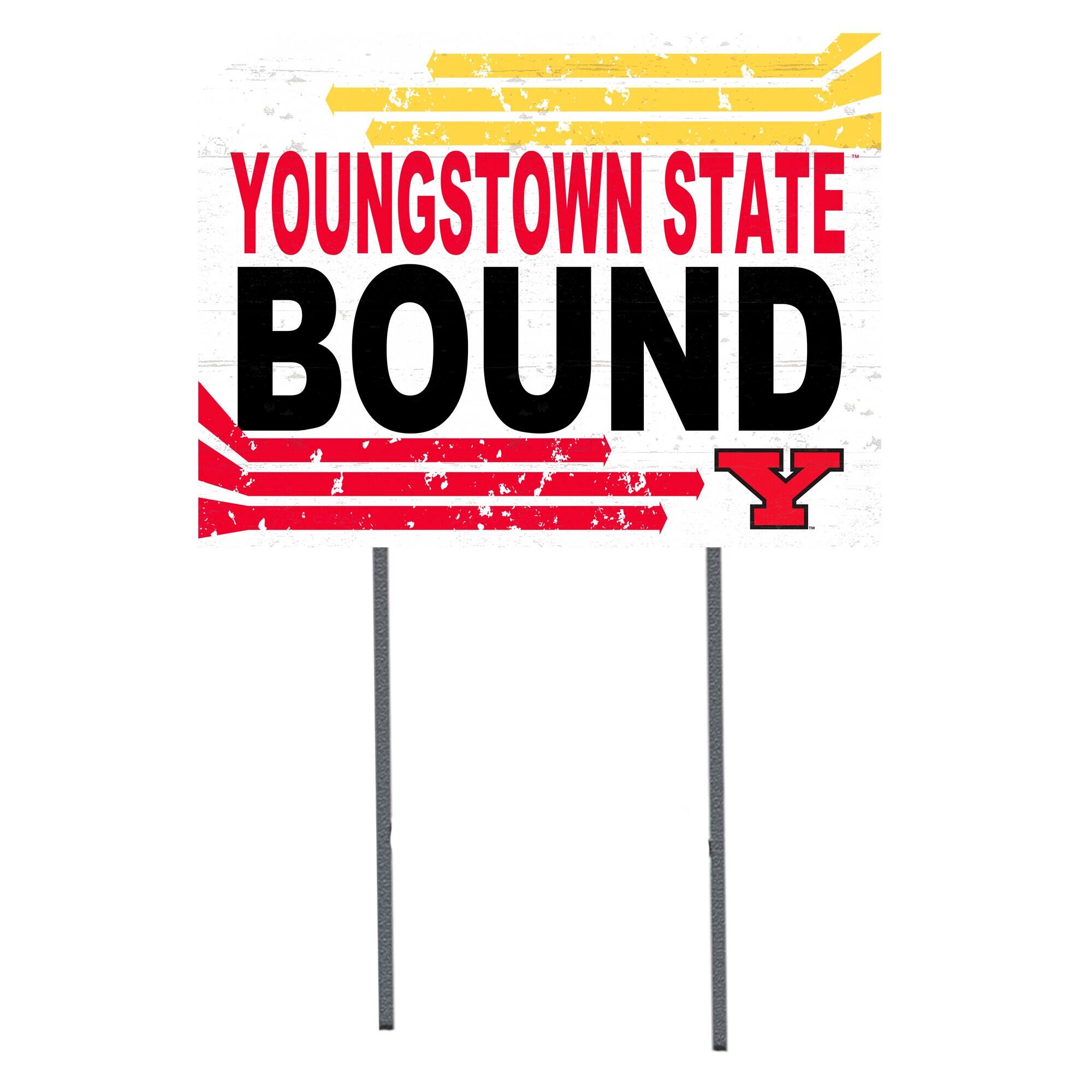 White Youngstown State Penguins 18" x 24" Bound Yard Sign