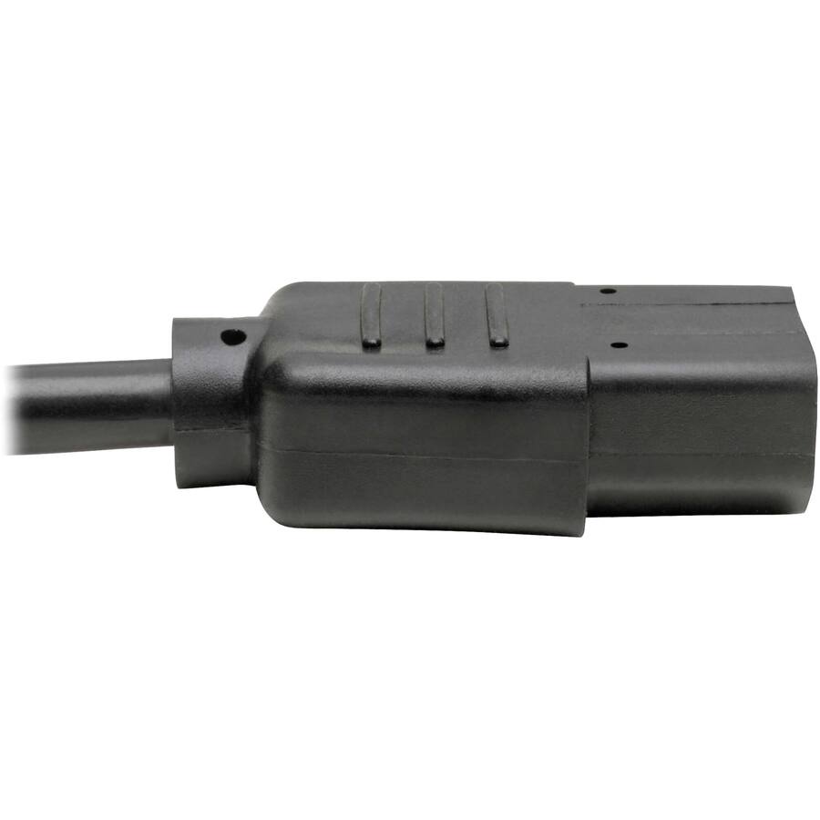 Alt View 3. Tripp Lite - Tripp Lite by Eaton Power Cord Splitter C14 to 2xC13 PDU Style - 10A 250V 18 AWG 18-in. (45.72 cm) Black - For Computer - Black Powder Coat.