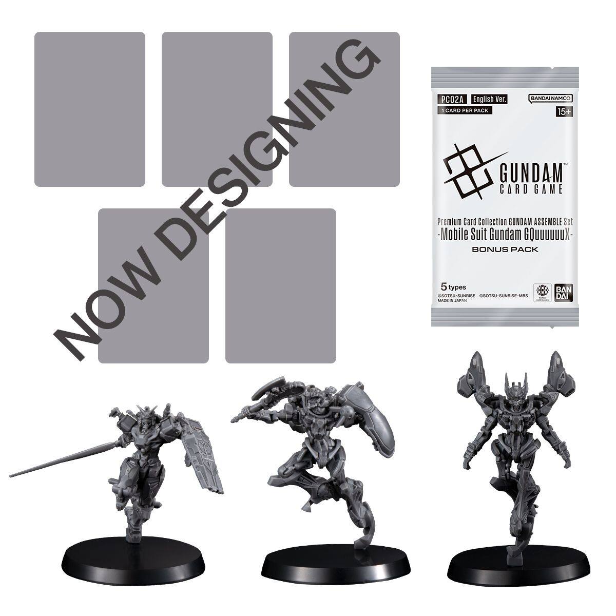 PCO2A English Ver.  
SANDAINAMCO - CARD PIER PACK 15+  
DESIGNING Premium Mobile Card Suit BONUS Collection  
Gundam GUNDAM CARD SUNDAM PACK GQUUUUUUX- ASSEMBLE GAME Set 5 types  
BAN CS0T9E GUNEIS cs01so SUNIISE MR DAI MADE - - NOW