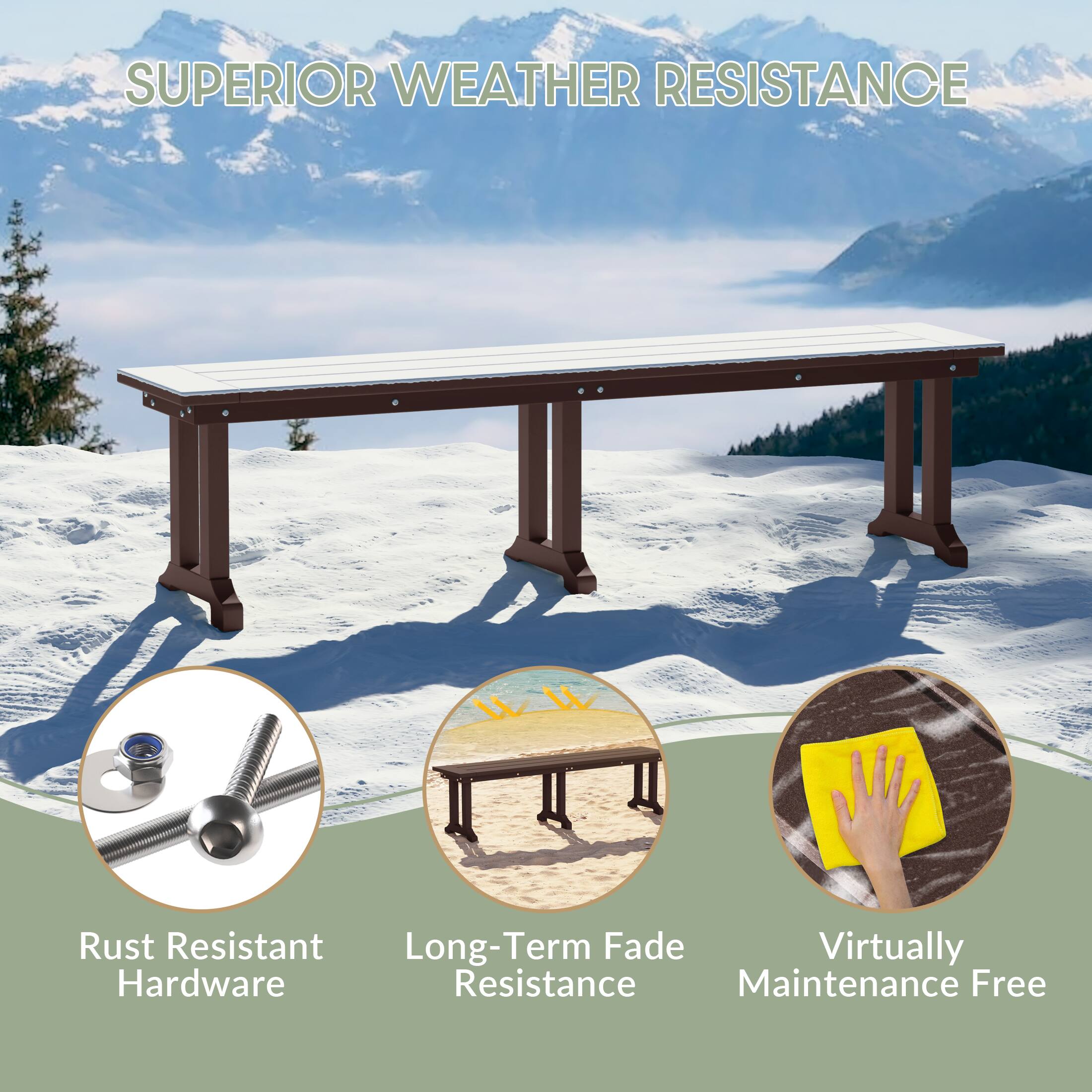 SUPERIOR WEATHER RESISTANCE

- Rust Resistant Hardware
- Long-Term Fade Resistance
- Virtually Maintenance Free