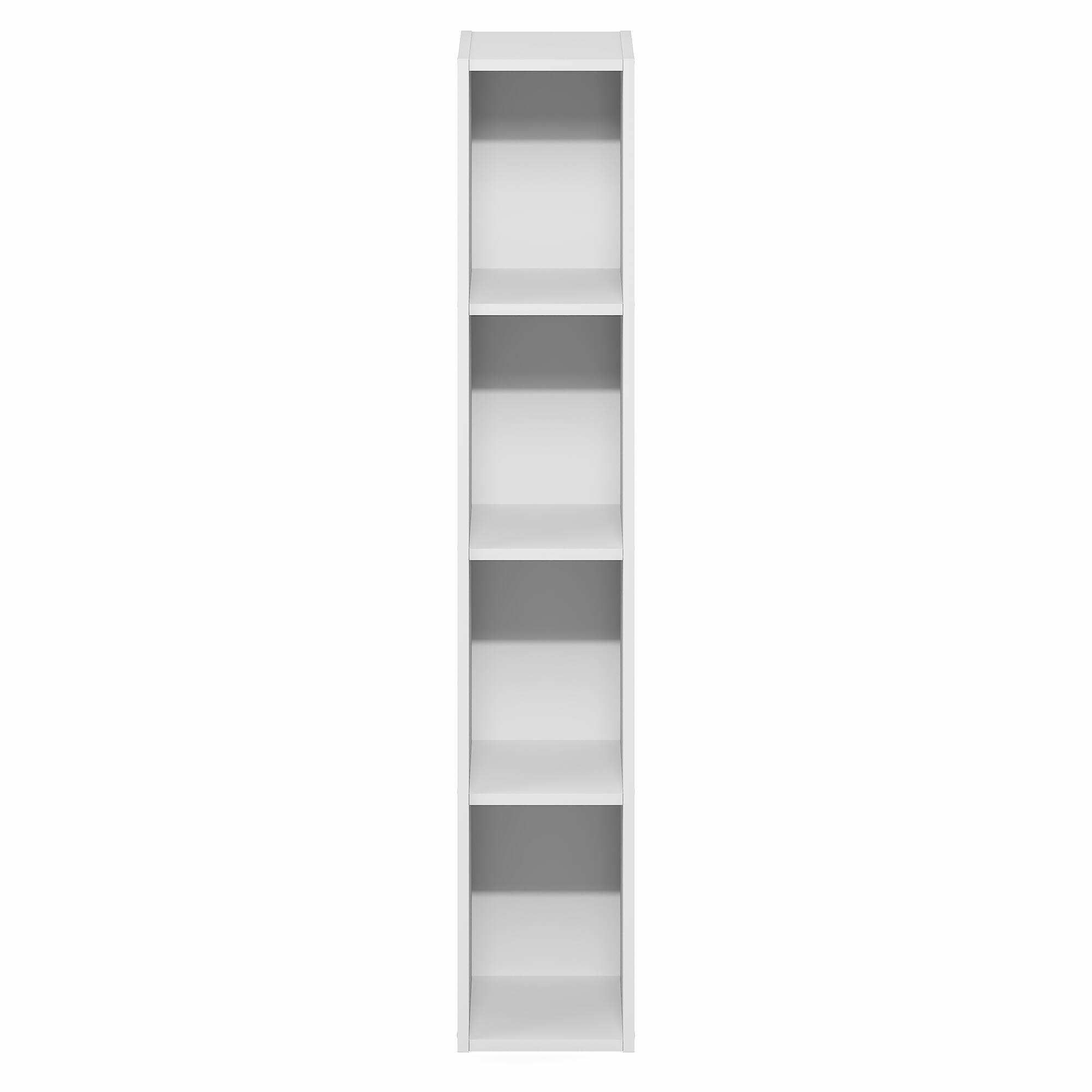 Alt View 6. Furinno - FULDA Book Shelf, 4-Tier Narrow Bookshelf, Standing Bookcase with 8-In Width Storage Shelf, 9.3 x 7.9 x 41.6 - White.