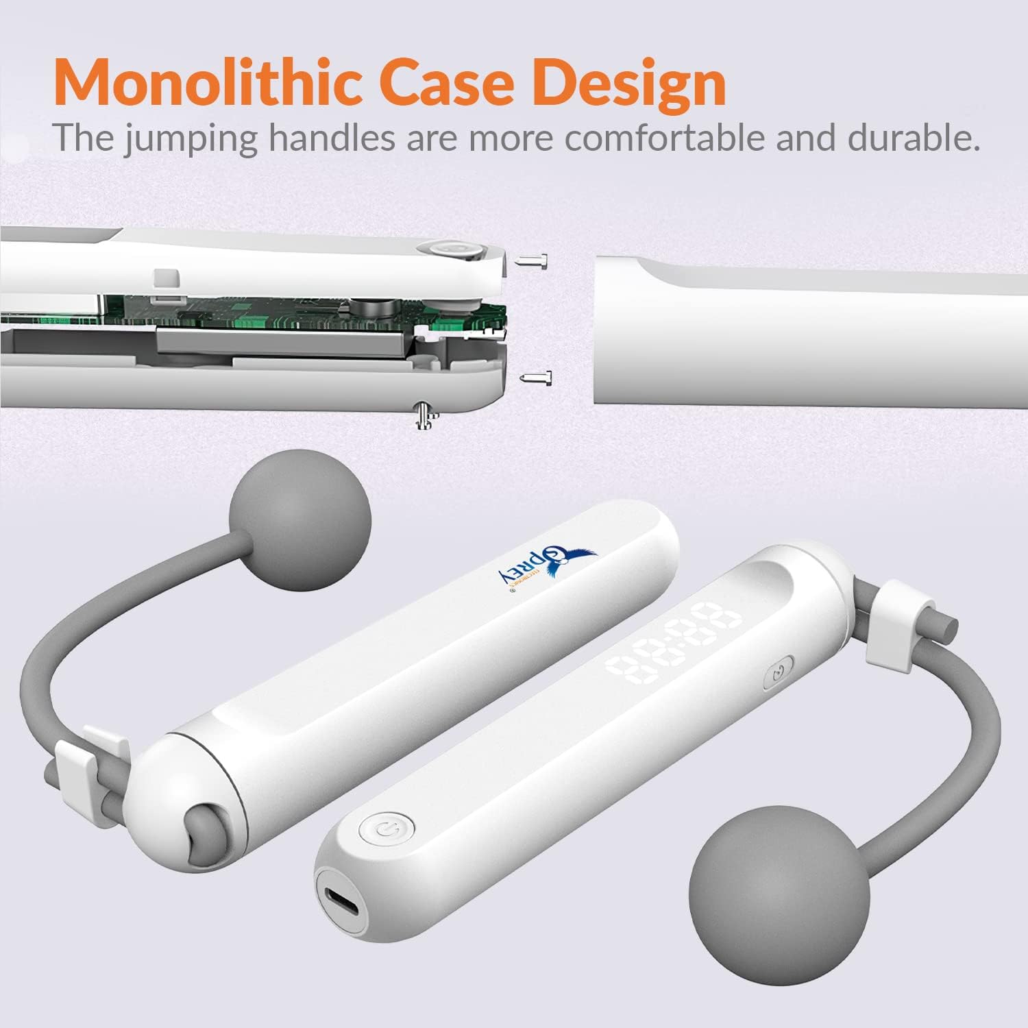 Monolithic Case Design  
The jumping handles are more comfortable and durable.