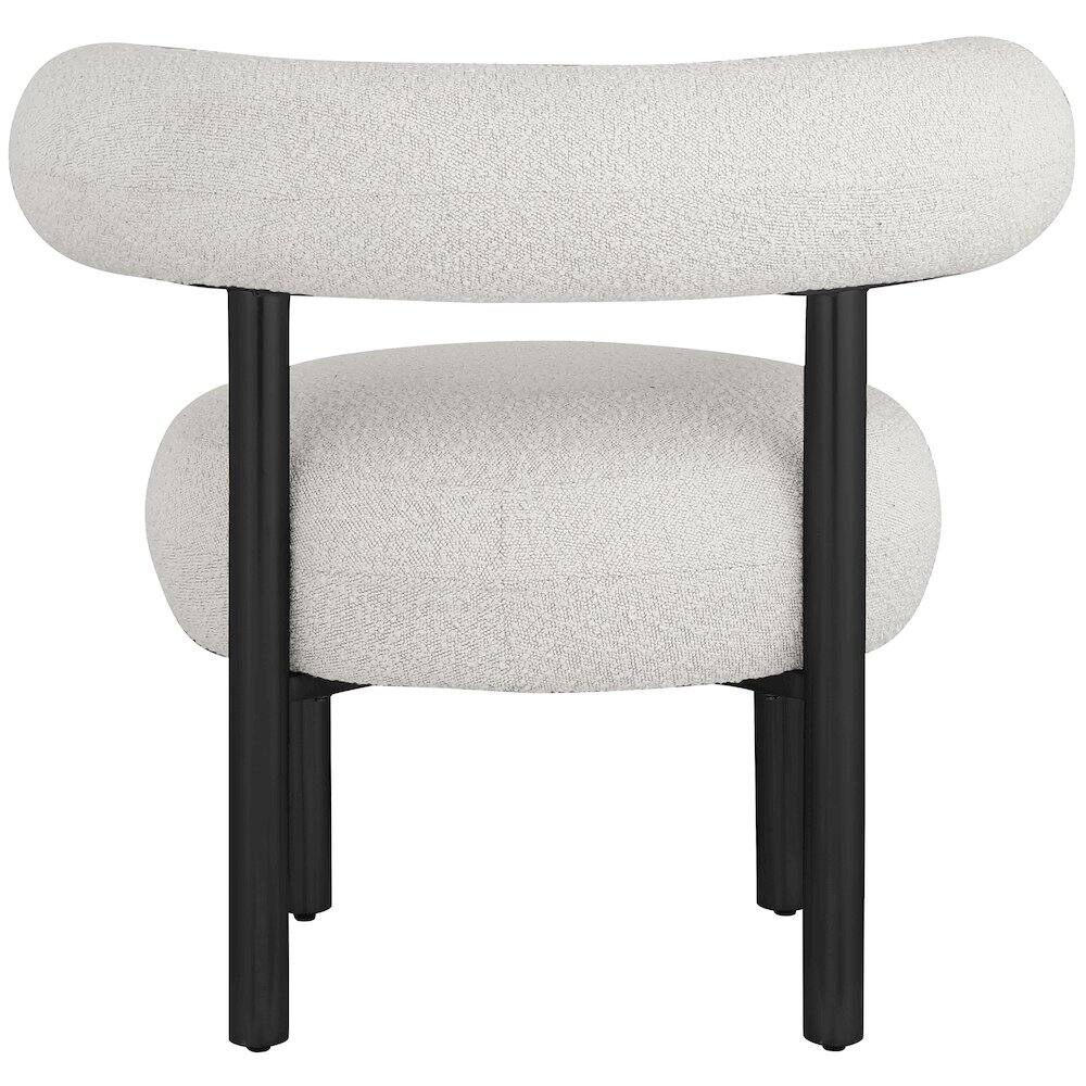 Alt View 1. Meridian Furniture - Bordeaux Cream Boucle Fabric Accent Chair - Beige.