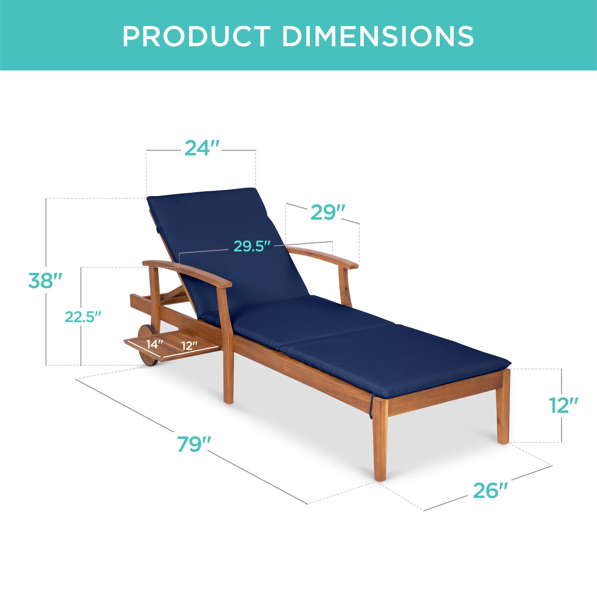 PRODUCT DIMENSIONS

- 79"
- 38"
- 29.5"
- 29"
- 24"
- 26"
- 22.5"
- 14"
- 12"
- 12"