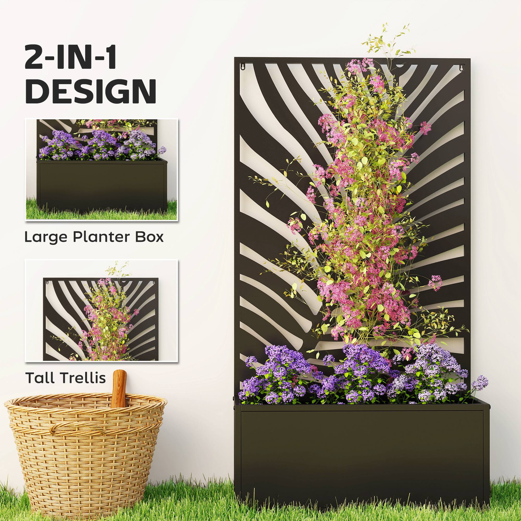 2-IN-1 DESIGN

Large Planter Box

Tall Trellis