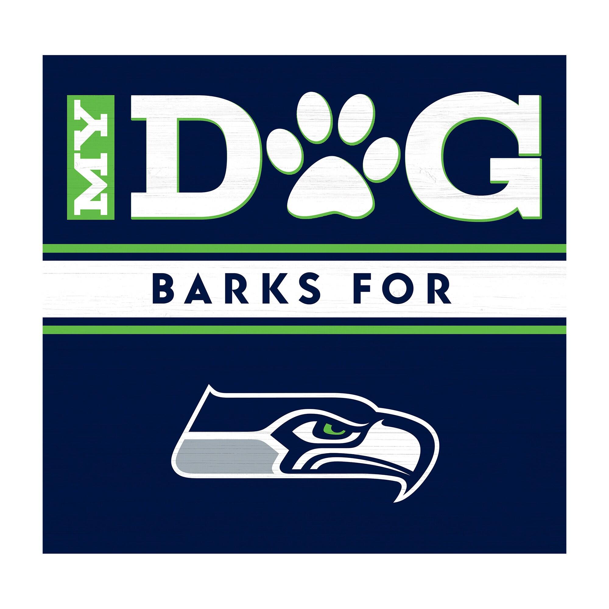 Seattle Seahawks 10" x 10.5" Dog Barks Wall Art