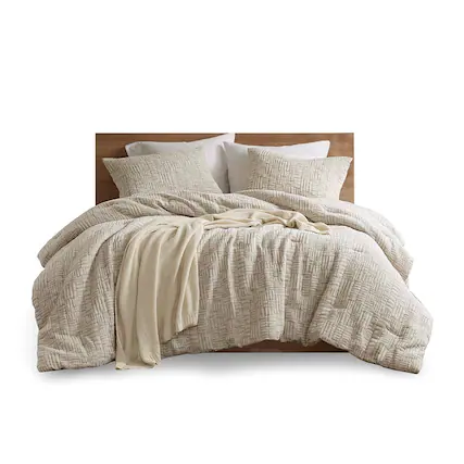 Front. Gracie Mills - Gracie Mills 3-PC Grayson Comforter Set - Natural.
