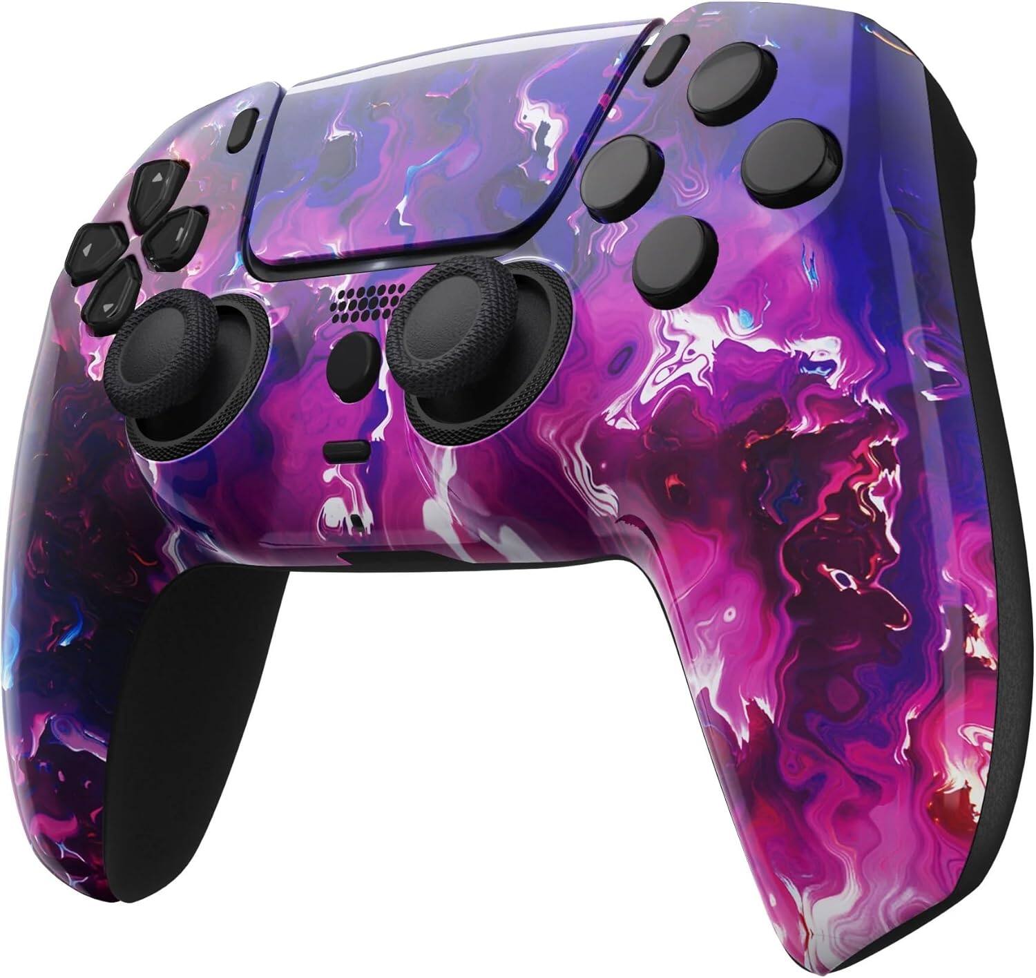 Angle. Custom Controllerzz - Custom Wireless Controller for PS5 - Purple Magma.
