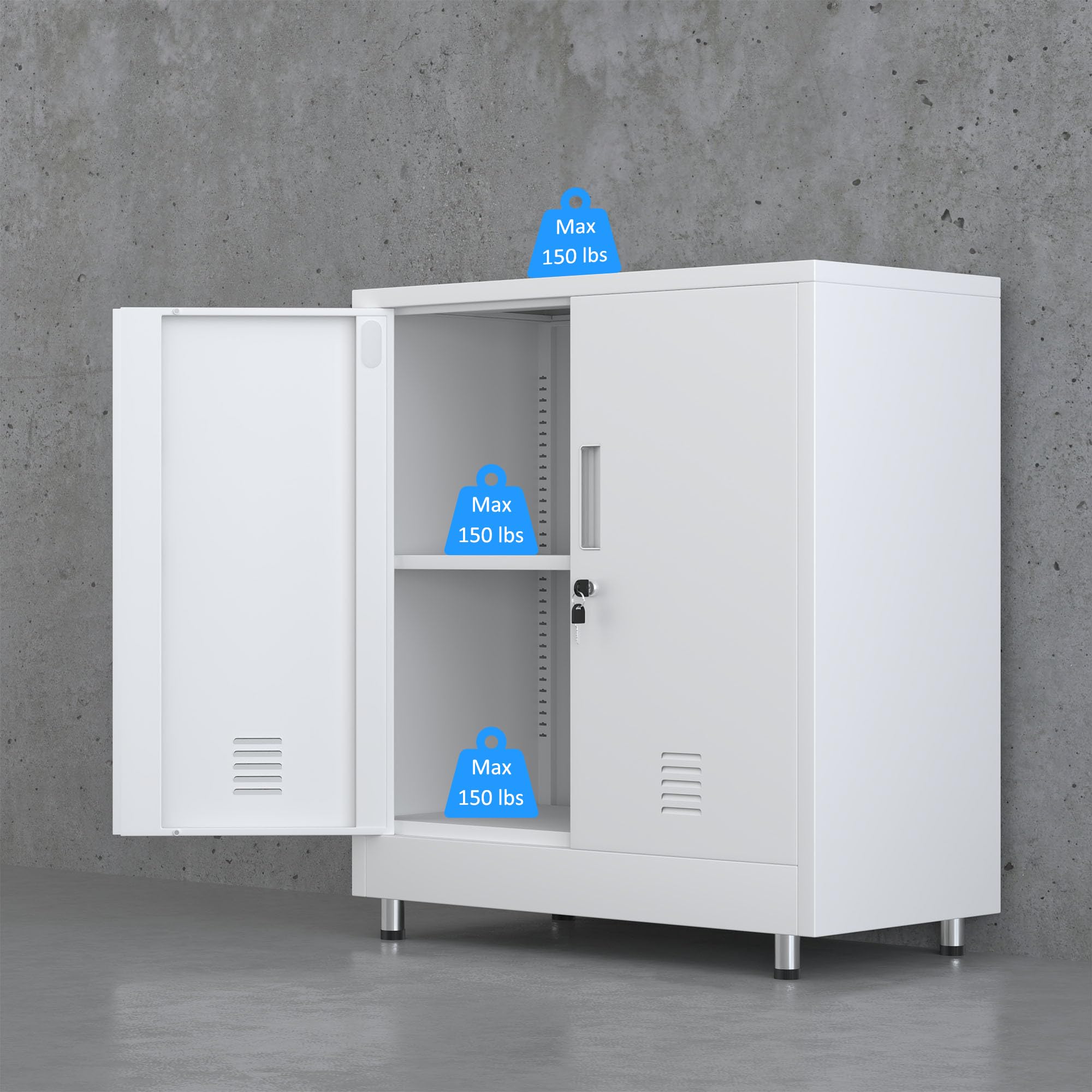 Max 150 lbs  
Max 150 lbs  
Max 150 lbs