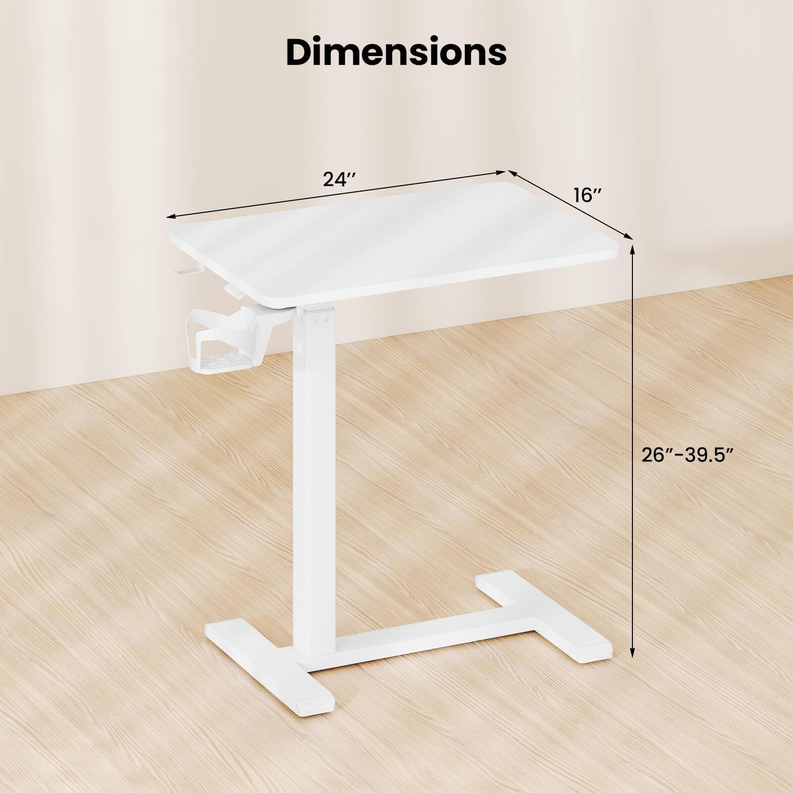 Dimensions  
24" x 16" x 26"-39.5"