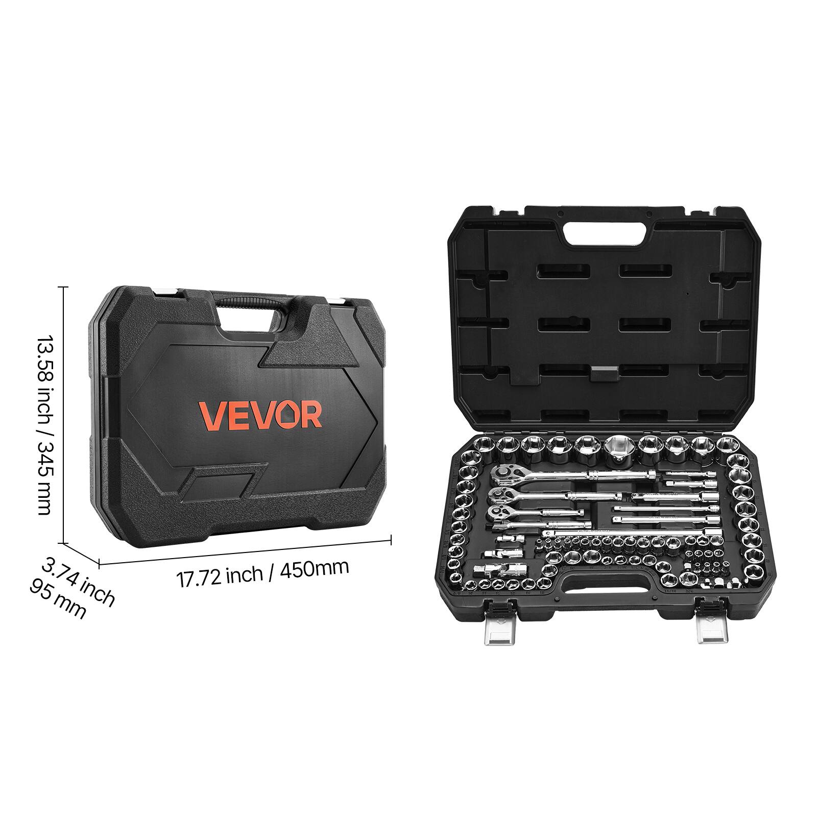 13.58 inch / 345 mm  
3.74 inch / 95 mm  
17.72 inch / 450 mm