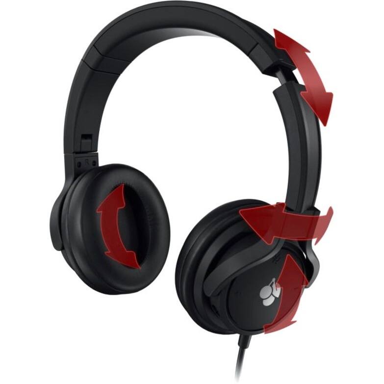 Alt View 2. CHERRY - CHERRY HC 2.2 Office and Gaming Headset - Black, Detachable Microphone, Virtual 7.1 Surround Sound, Replaceable ear - Black.