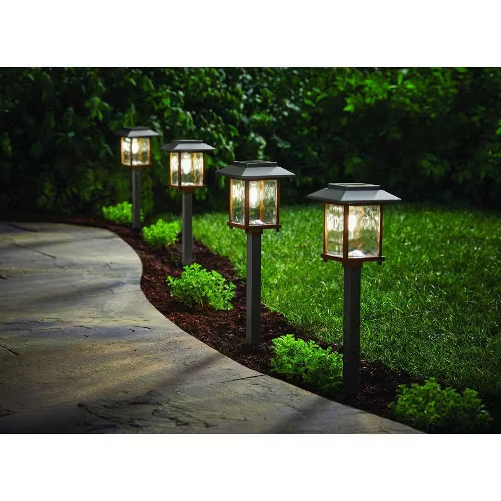 Hivvago - 4 Pack - Solar LED Light Set - Outdoor Path Yard Lighting - Bronze Gold