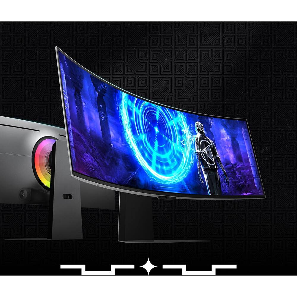Alt View 7. Samsung - 49" Odyssey OLED G9 Curved Dual-QHD 240Hz FreeSync G-Sync Compatible Smart Gaming Monitor + 26-Month Extended Warranty - Silver.