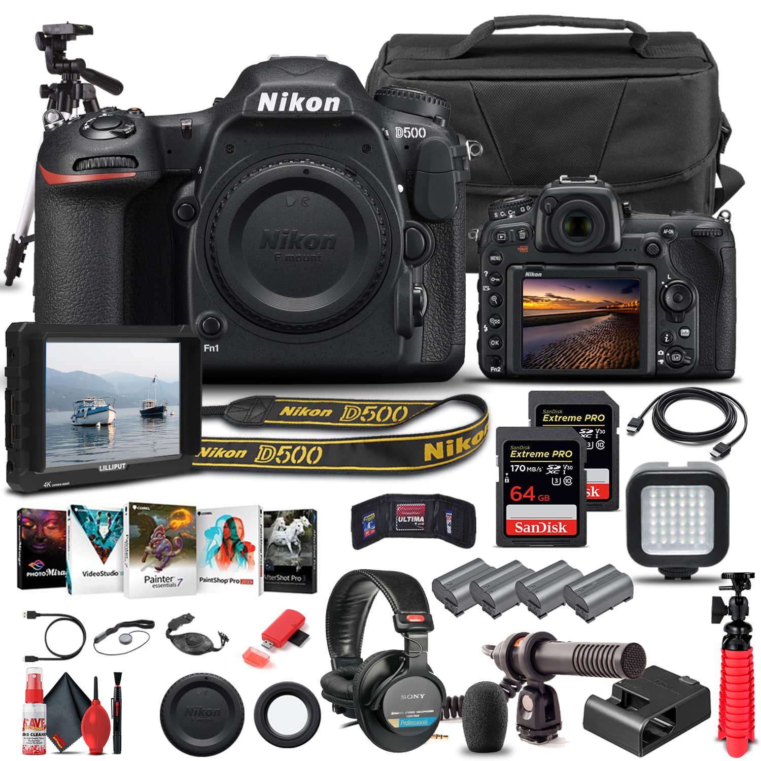 Nikon - D500 DSLR Camera Body Only 1559 - Pro Bundle