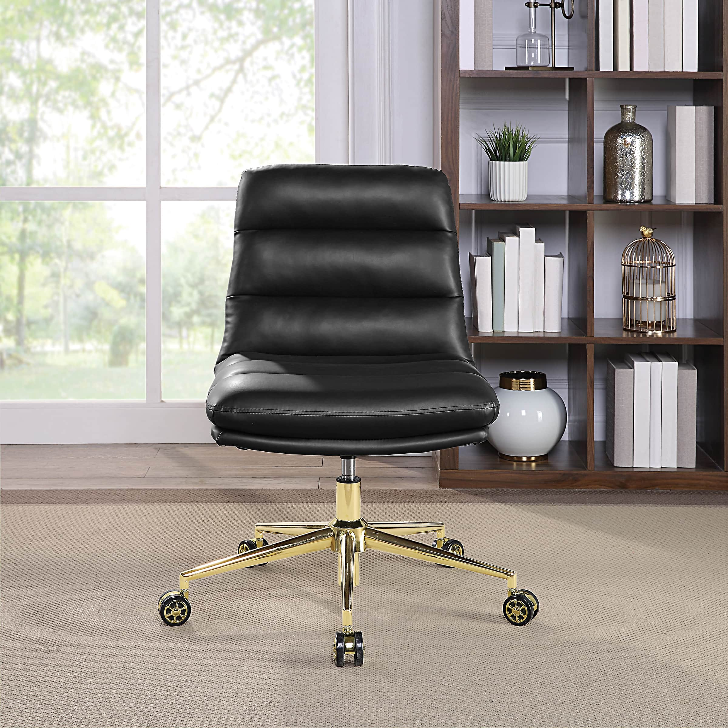 OSP Home Furnishings – Legacy Office Chair in Deluxe Faux Leather – Black Sansujyuku sansujyuku.com